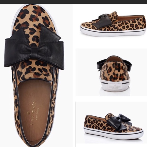 kate spade Shoes - NWT Kate spade delise bow leopard slip-on flats